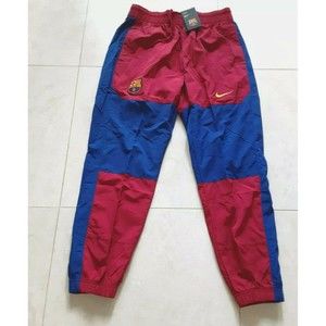 Nike FC Barcelona Men's Woven Pants Red Blue SZ Medium CW2939-620